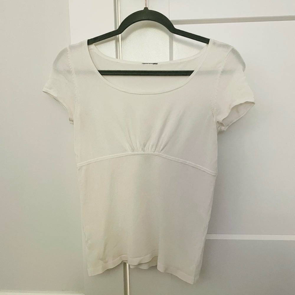 off white textured scrunched baby tee